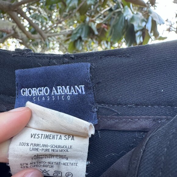 Giorgio Armani classic wool pleated black pants trousers IT 40 xs 0 2 - Picture 3 of 10